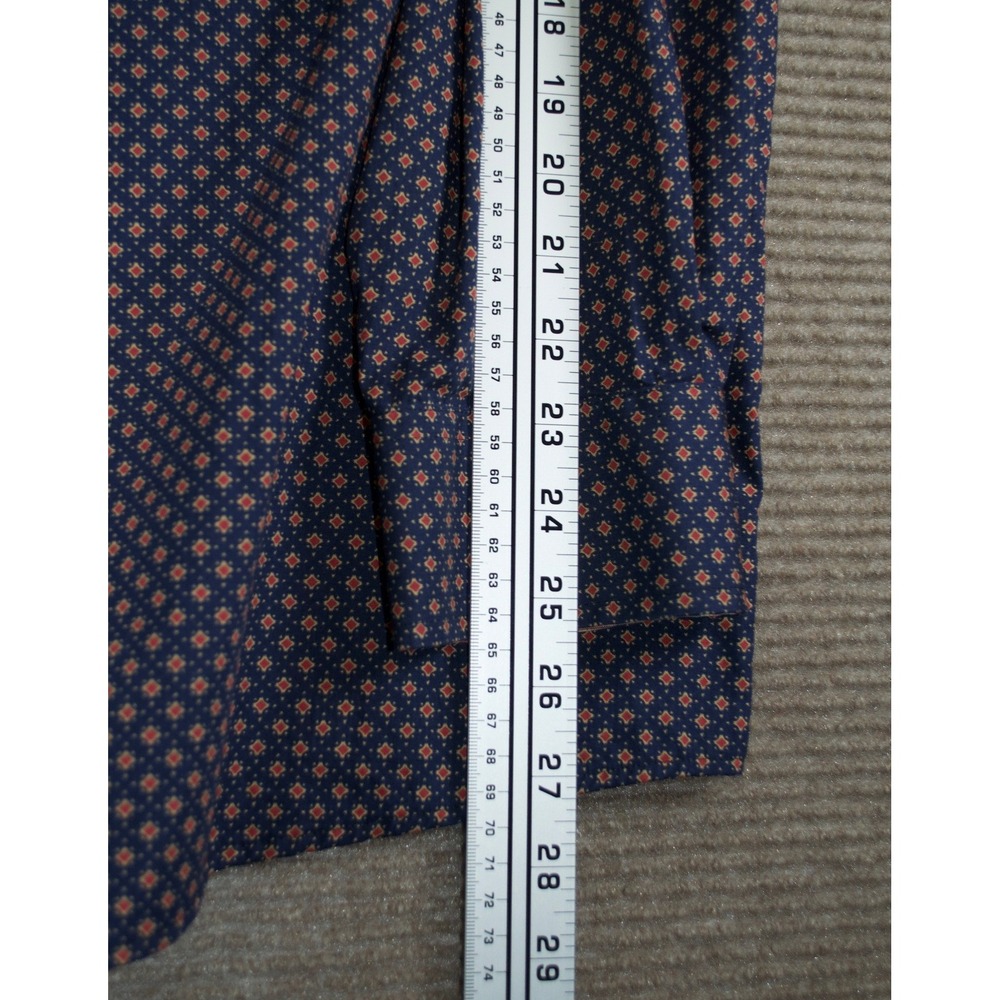 Ariat Navy Wrinkle Free Briggs Geo Print Western Shirt Long Sleeve L - Picture 9 of 12